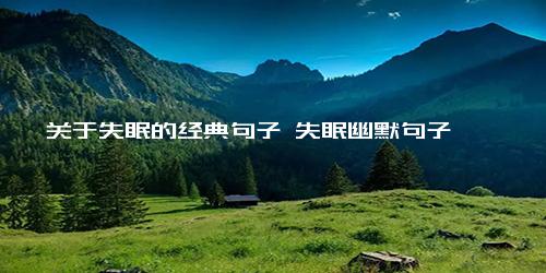 关于失眠的经典句子 失眠幽默句子